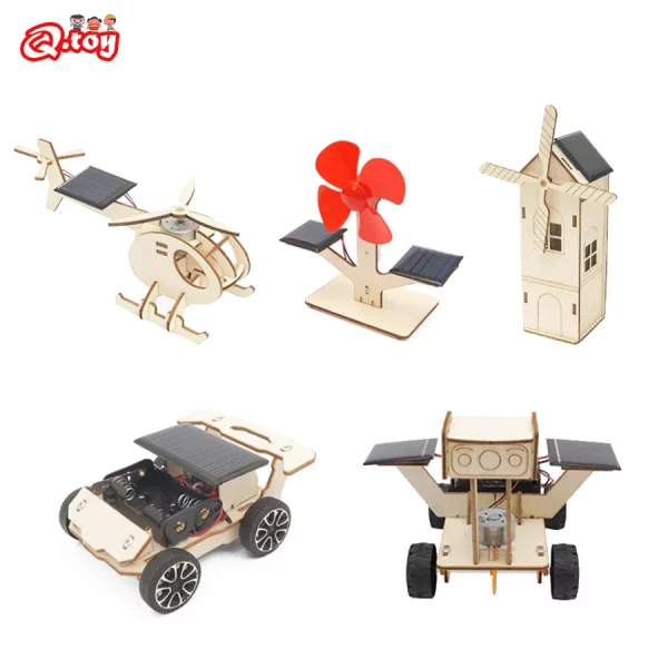 Kit objets à construire en bois STEM : développez la créativité et initiez les enfants aux énergies renouvelables. Dès 6 ans.
