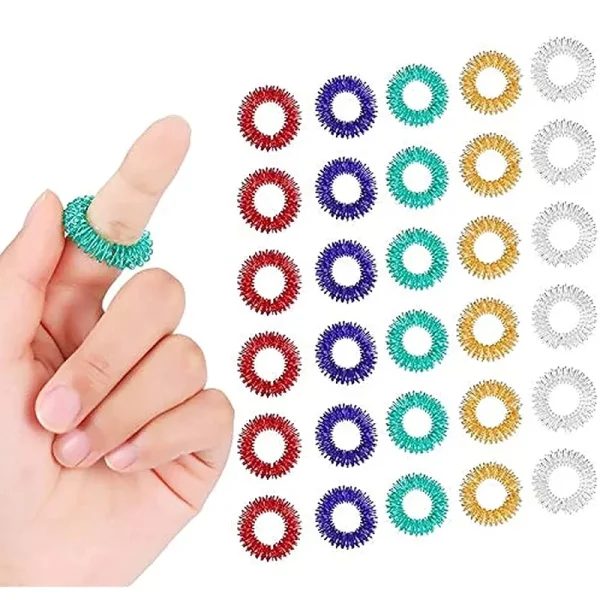 Fidget d’acupression pour doigts. Anti-stress, relaxant et stimulant, idéal pour adolescents et adultes. Ensemble portable de 5 à 15 pièces, certifié CE.
