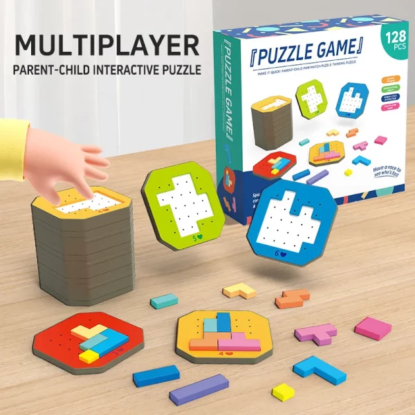 Jeu Tangram géométrique coloré