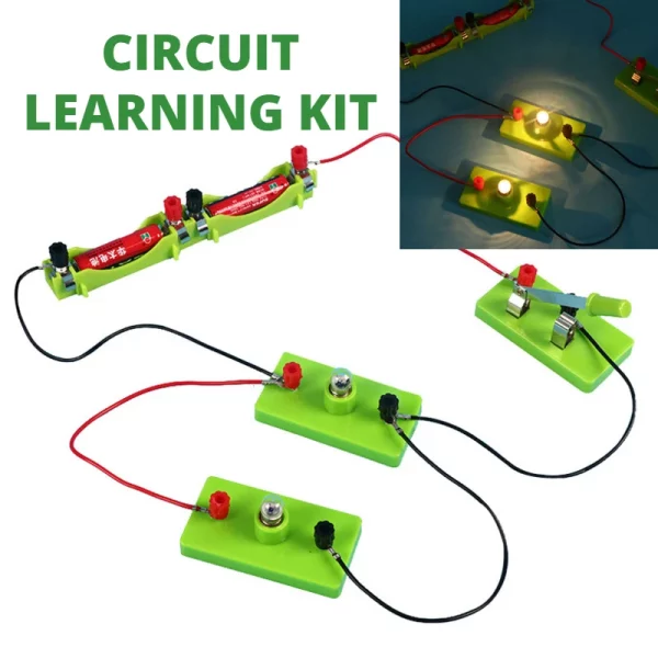 Kit éducatif d'apprentissage des bases du circuit électrique pour enfants de 9 à 12 ans, permettant d'apprendre les circuits en série et parallèle. Stimule la compréhension de l'électricité et de la physique. Certifié CE et CCC.