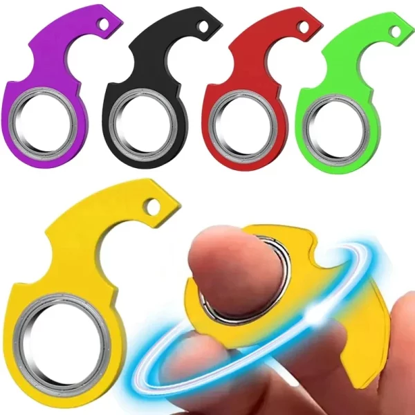 Porte-clés fidget spinner pour adultes et enfants. Anti-stress, compact et créatif, soulage l’anxiété et l’ennui. Rotation fluide, certifié CE.