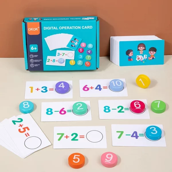 Jeu Montessori pour l'apprentissage des mathématiques. En bois, idéal pour les calculs, stimule logique et motricité fine. Adapté aux enfants de 2 à 6 ans.