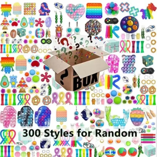 Ensemble de Fidget, boîte surprise de jouets aléatoires, 10 à 300 pièces. Antistress, amusant et relaxant, idéal pour enfants et adultes. Certifiés CE.