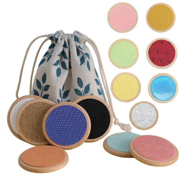 Plaquettes tactiles sensorielles Montessori, jeu éducatif pour développer la cognition, la mémoire et la reconnaissance des textures. Idéal pour l’éveil sensoriel des tout-petits dès 2 ans.