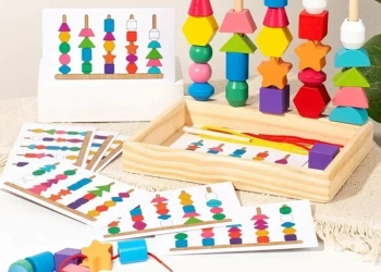 Jeu d’observation et de reproduction en bois Montessori