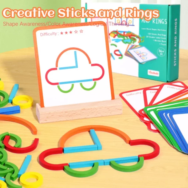 Jeu de reproduction en bois Montessori pour enfants. Stimule la reconnaissance des formes et des couleurs, la motricité fine et la logique. Matériau naturel, durable et certifié CE.