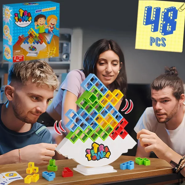Jeu d’agilité Tetris 3D, un jeu d’équilibre et de construction ludique pour enfants et adultes. Développe la concentration, la logique et la coordination. Disponible en 16, 32 ou 48 pièces.